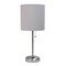 Mod Lighting and Decor Stick Lamp with USB Charging Port and Drum Shade - 19.5" - Silver and Gray
